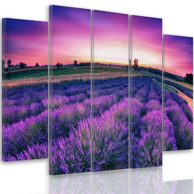 Kanva no 5 daļām - Type B, Lavender Landscape  Home Trends DECO