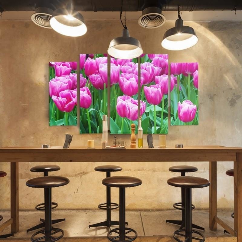 Kanva no 5 daļām - Type B, Pink Tulips 1  Home Trends DECO