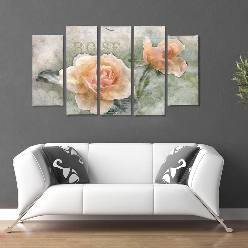 Kanva no 5 daļām - Type B, Tea Roses  Home Trends DECO