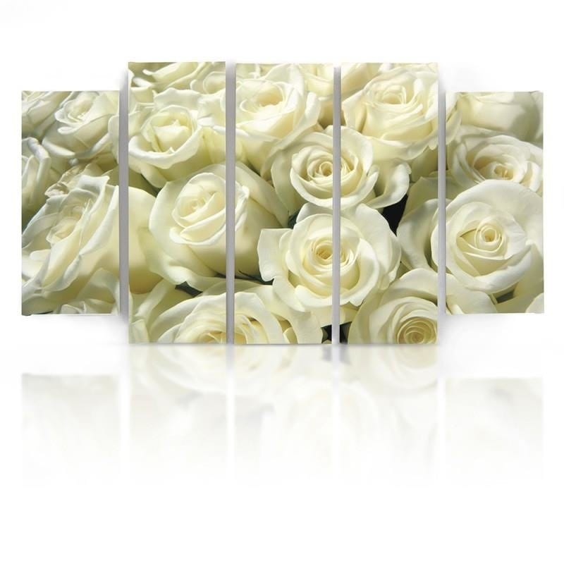 Kanva no 5 daļām - Type B, White Roses  Home Trends DECO