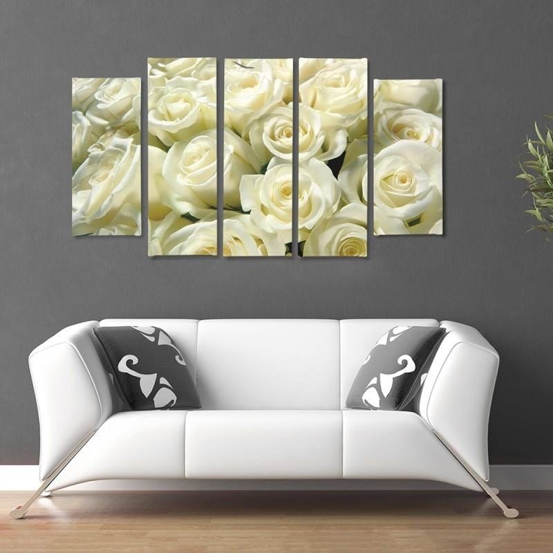 Kanva no 5 daļām - Type B, White Roses  Home Trends DECO