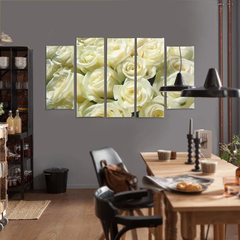 Kanva no 5 daļām - Type B, White Roses  Home Trends DECO