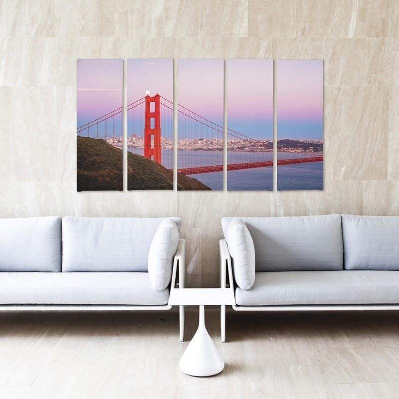 Kanva no 5 daļām - Type C, Golden Gate Bridge 3  Home Trends DECO