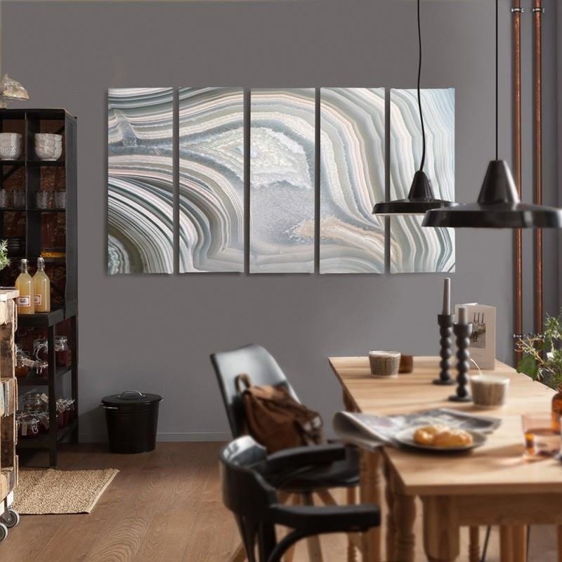 Kanva no 5 daļām - Type C, Gray Abstraction  Home Trends DECO