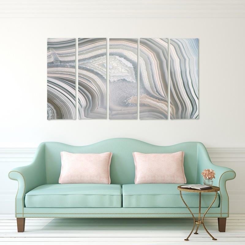 Kanva no 5 daļām - Type C, Gray Abstraction  Home Trends DECO