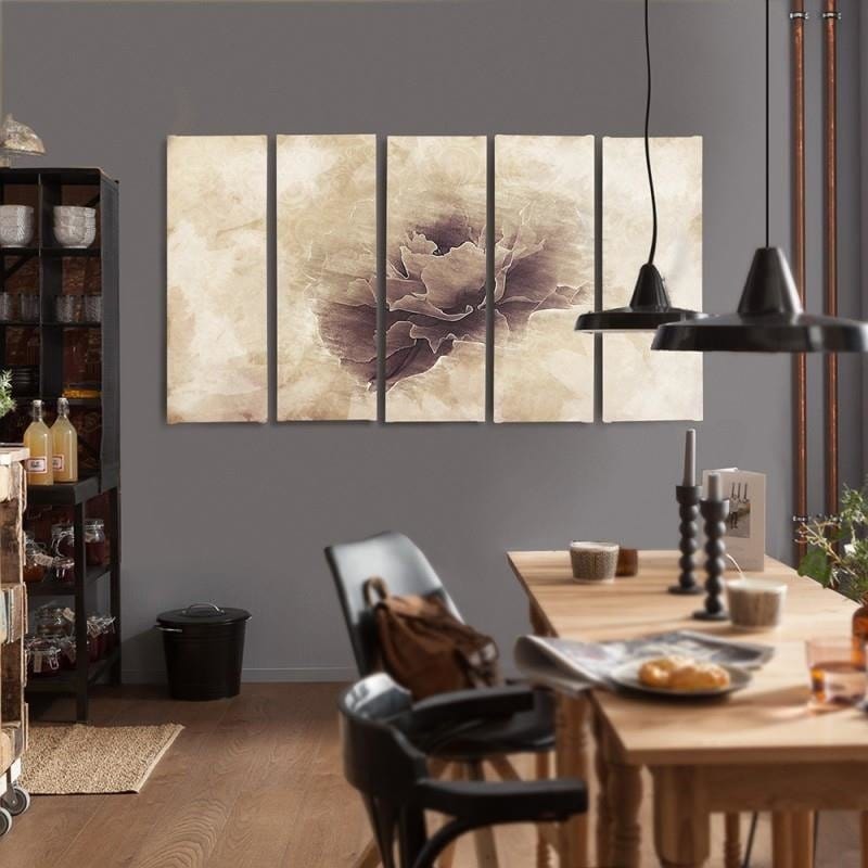 Kanva no 5 daļām - Type C, Gray Flower  Home Trends DECO