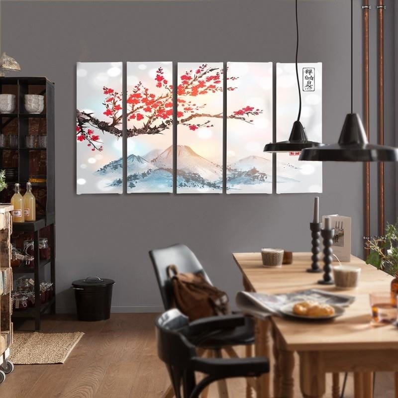 Kanva no 5 daļām - Type C, Landscape Japan 4  Home Trends DECO