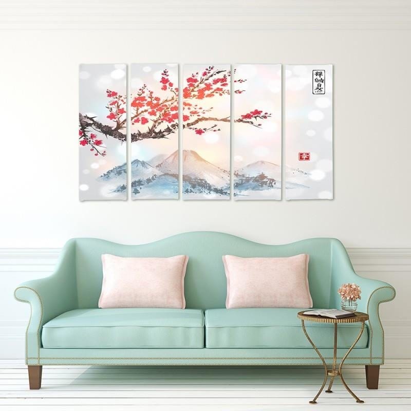 Kanva no 5 daļām - Type C, Landscape Japan 4  Home Trends DECO