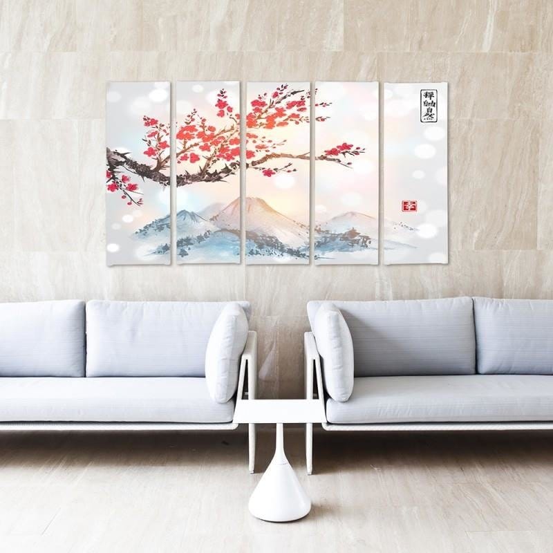 Kanva no 5 daļām - Type C, Landscape Japan 4  Home Trends DECO