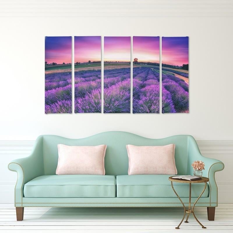 Kanva no 5 daļām - Type C, Lavender Landscape  Home Trends DECO