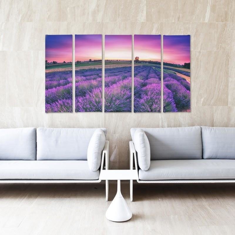 Kanva no 5 daļām - Type C, Lavender Landscape  Home Trends DECO