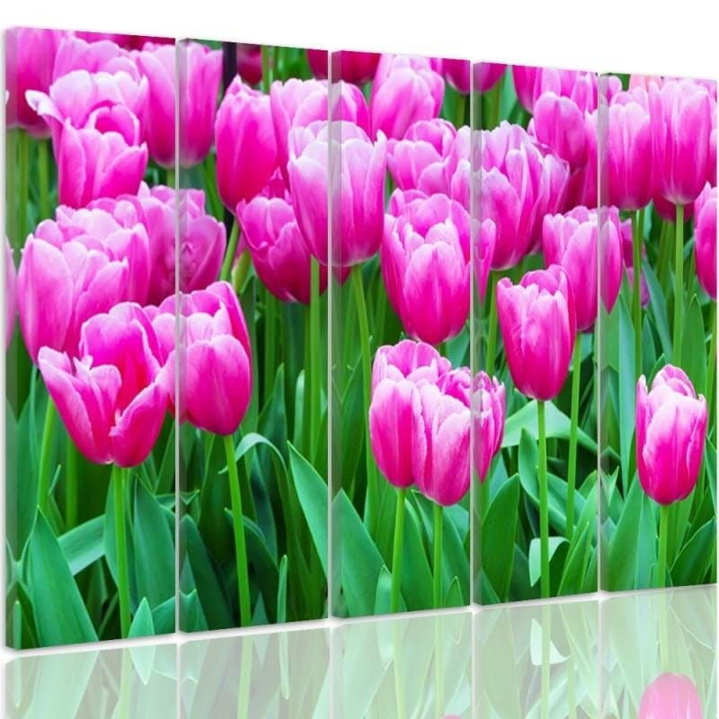 Kanva no 5 daļām - Type C, Pink Tulips 1  Home Trends DECO