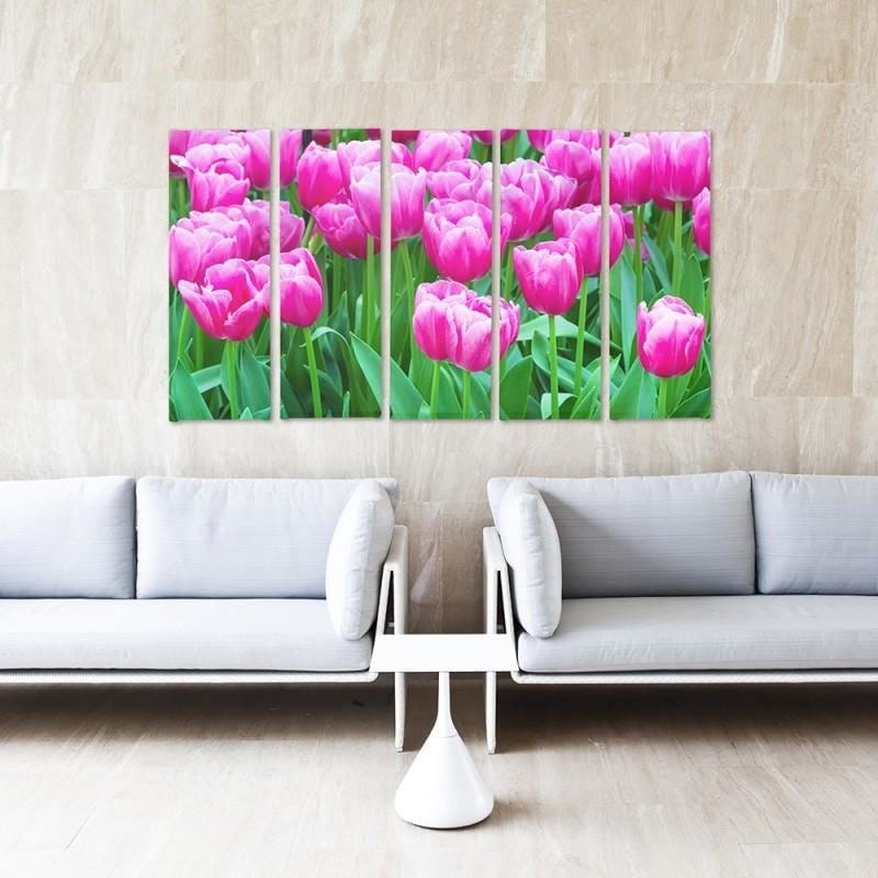 Kanva no 5 daļām - Type C, Pink Tulips 1  Home Trends DECO