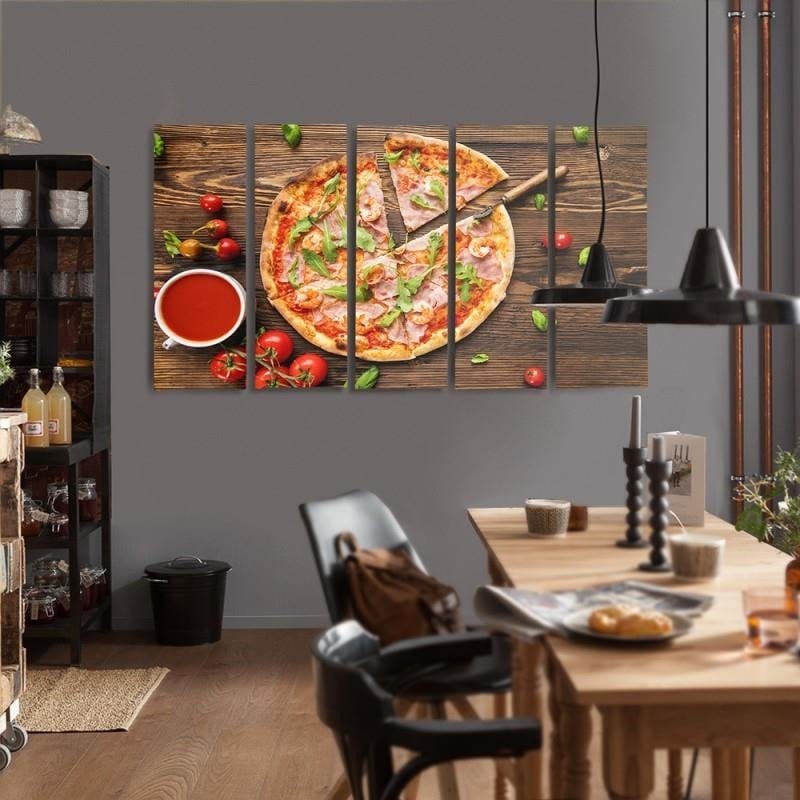 Kanva no 5 daļām - Type C, Pizza With Arugula  Home Trends DECO