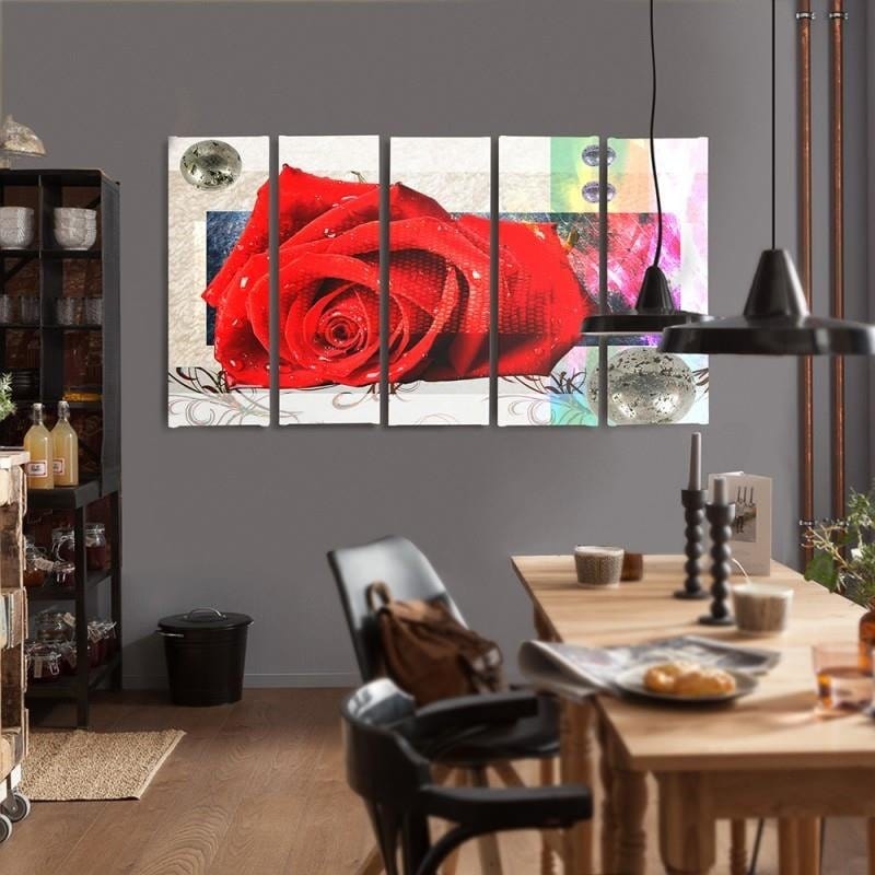 Kanva no 5 daļām - Type C, Red Rose  Home Trends DECO