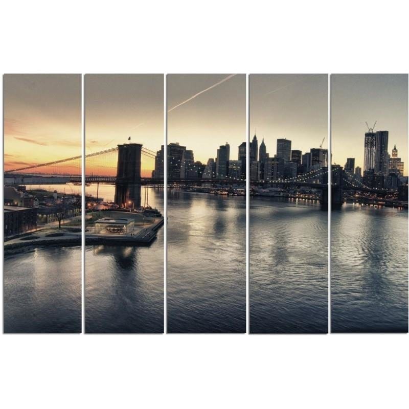 Kanva no 5 daļām - Type C, The Brooklyn Bridge In New York City  Home Trends DECO