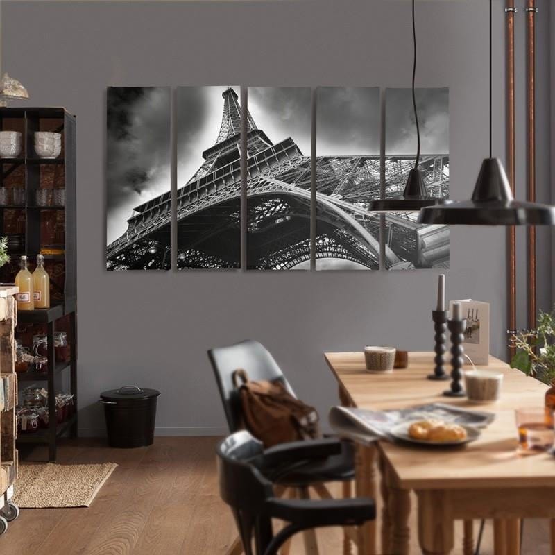 Kanva no 5 daļām - Type C, The Eiffel Tower In The Clouds  Home Trends DECO