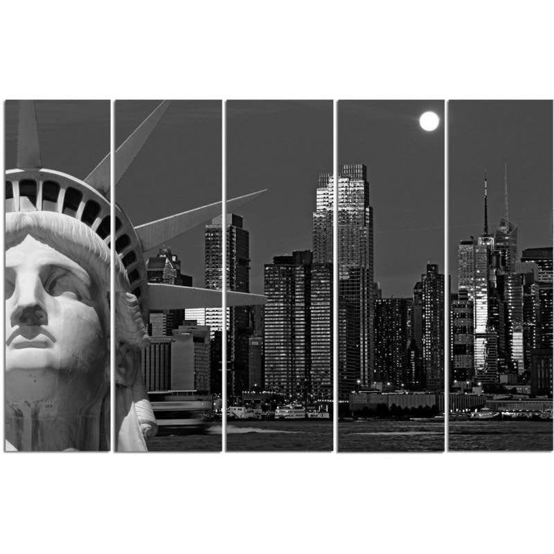 Kanva no 5 daļām - Type C, The Statue Of Liberty With City Views  Home Trends DECO