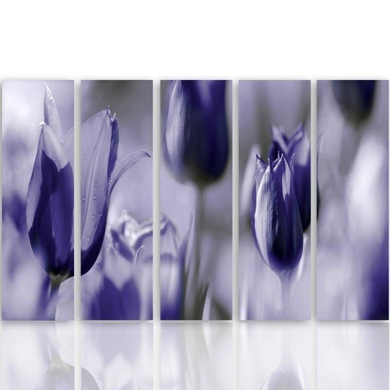 Kanva no 5 daļām - Type C, Ultramarine Tulips  Home Trends DECO