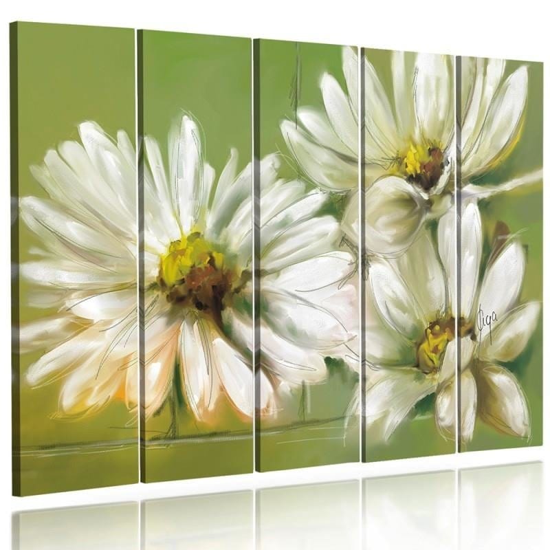 Kanva no 5 daļām - Type C, White Flowers  Home Trends DECO