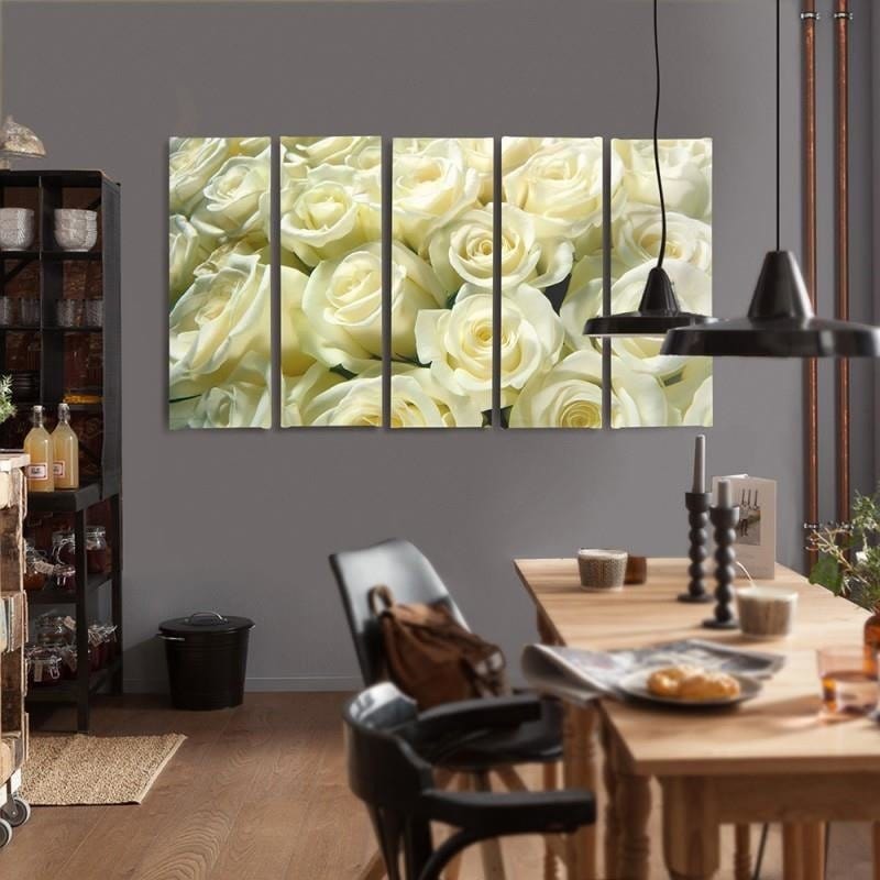 Kanva no 5 daļām - Type C, White Roses  Home Trends DECO