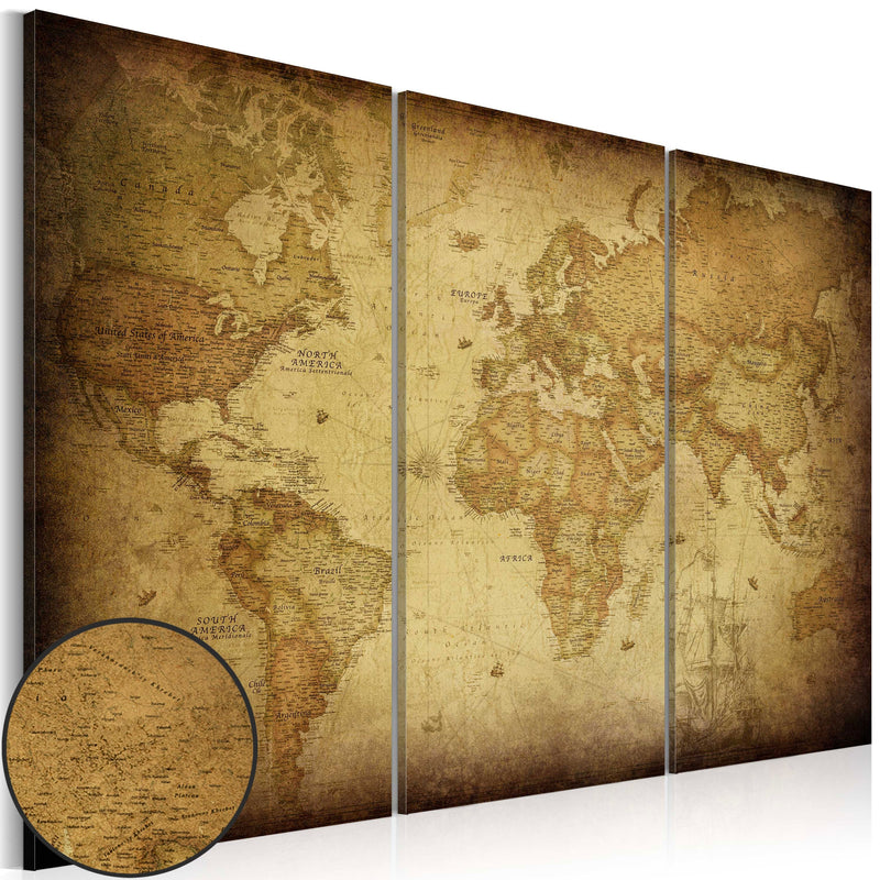 Glezna - Old map_ triptych Home Trends