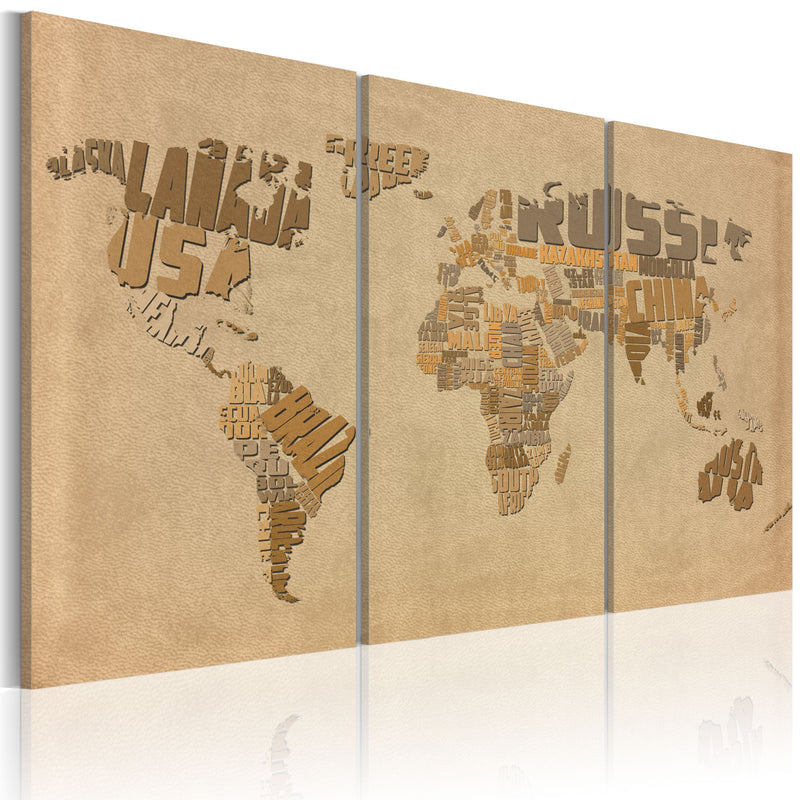 Glezna - Old map of the World - triptych Home Trends