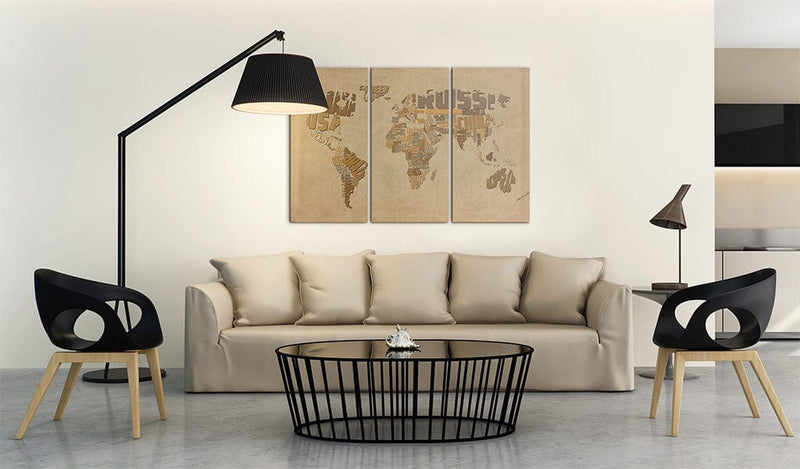 Glezna - Old map of the World - triptych Home Trends