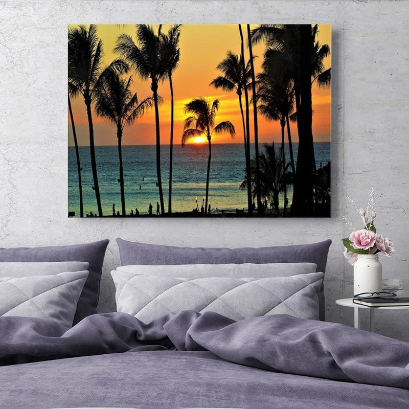 Kanva - Palm Trees At Sunset  Home Trends DECO