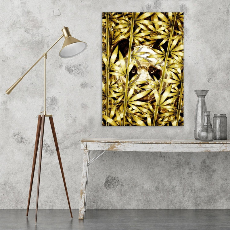 Kanva - Panda Image Animal Print Gold  Home Trends DECO