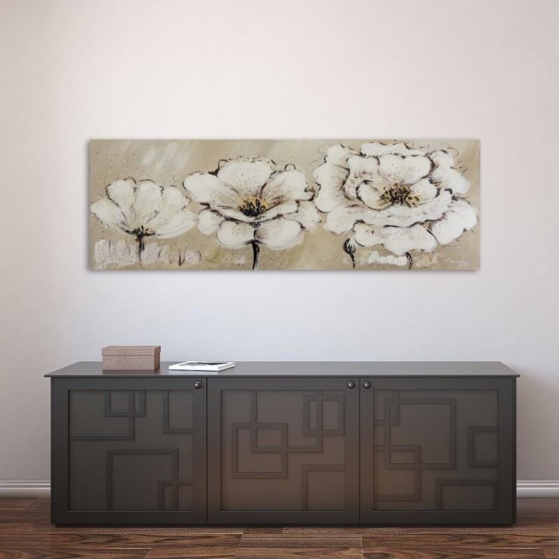 Kanva - Panorama Three White Flowers  Home Trends DECO