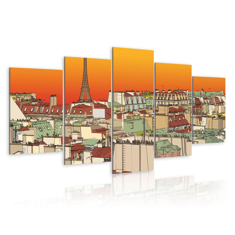 Glezna - Parisian sky in orange colour Home Trends