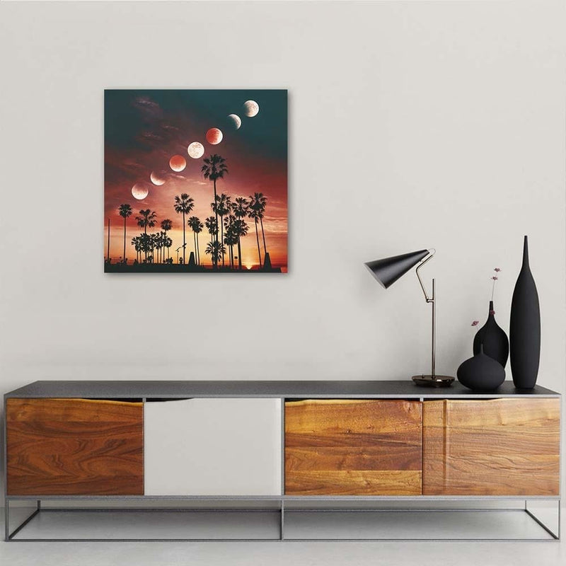 Kanva - Phases Of The Moon Over Palm Trees  Home Trends DECO