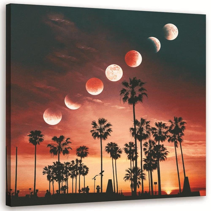 Kanva - Phases Of The Moon Over Palm Trees  Home Trends DECO