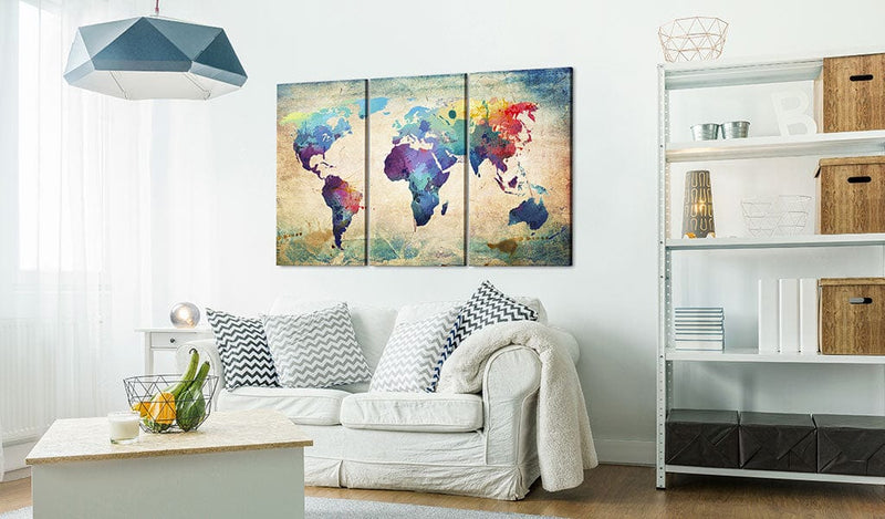 Glezna - Rainbow Map (triptych) 90x60 Home Trends