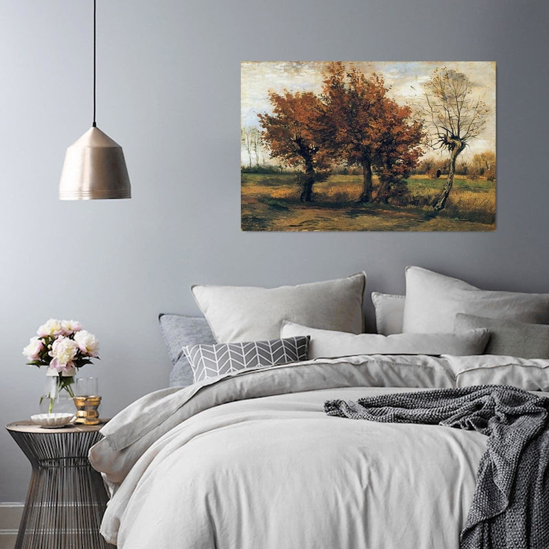 Kanva - Reproduction Picture Of V. Van Gogh - Autumn Landscape With Four Trees  Home Trends DECO