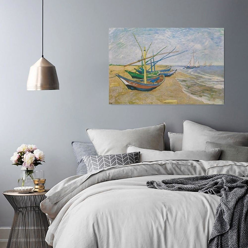 Kanva - Reproduction Picture Of V. Van Gogh - Fishing Boats On The Beach At Saintes-Maries-De-La-Mer  Home Trends DECO