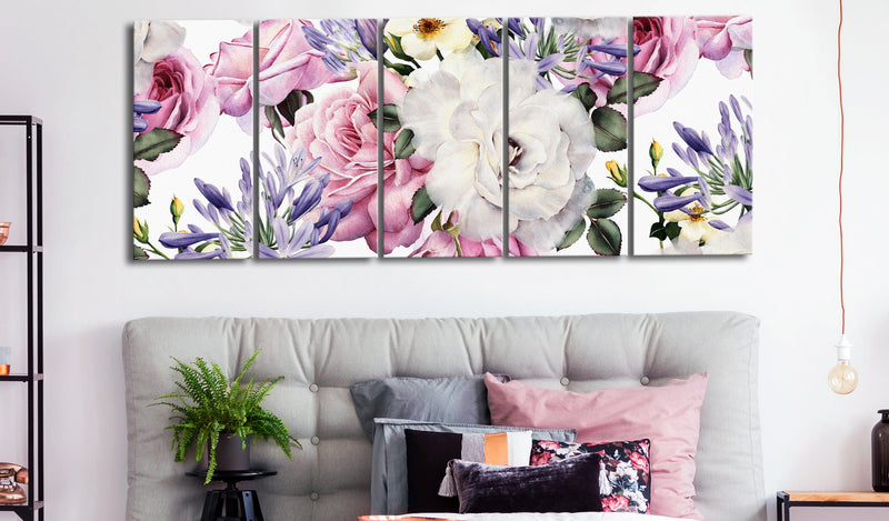 Glezna - Rose Composition (5 Parts) Narrow Colourful Home Trends