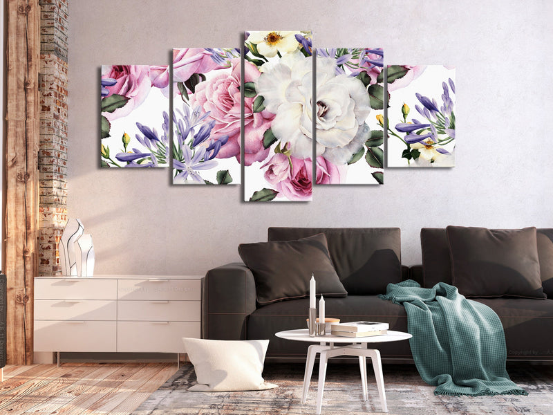 Glezna - Rose Composition (5 Parts) Wide Colourful Home Trends