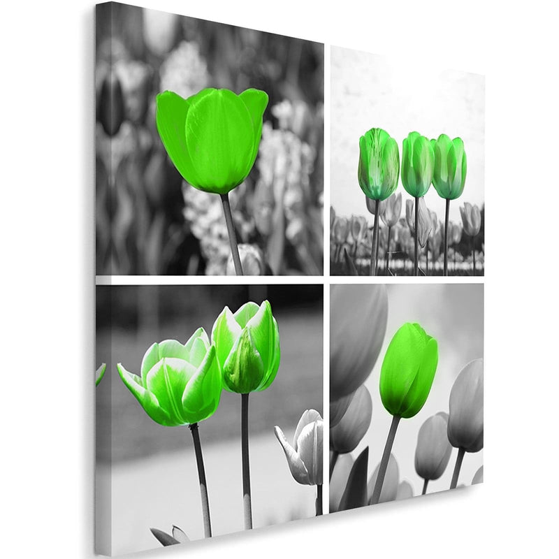 Kanva - Set Of Green Poppies  Home Trends DECO