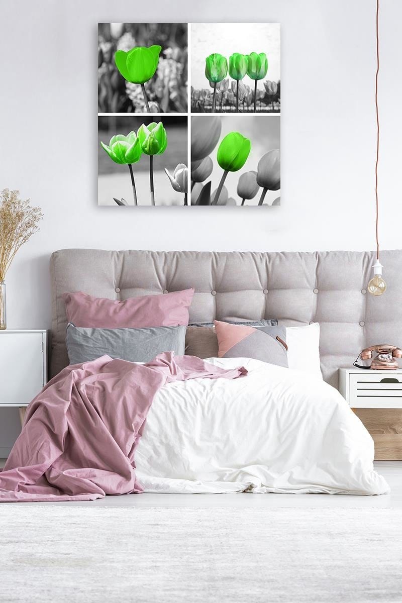 Kanva - Set Of Green Poppies  Home Trends DECO