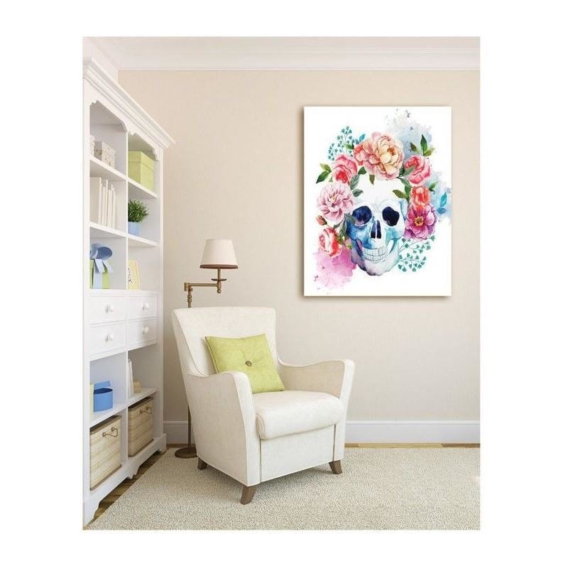 Kanva - Skull And Flowers  Home Trends DECO