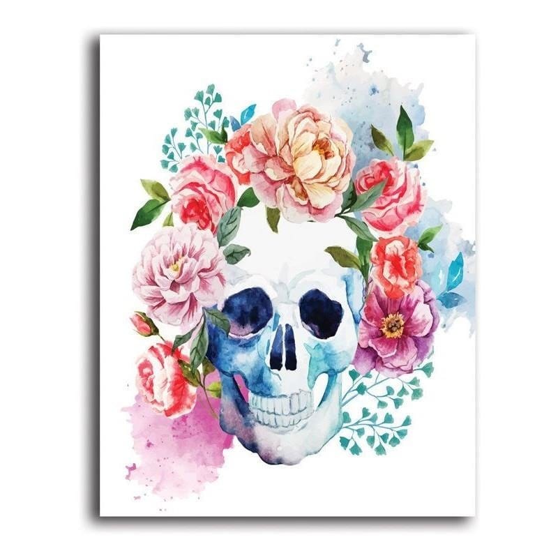 Kanva - Skull And Flowers  Home Trends DECO