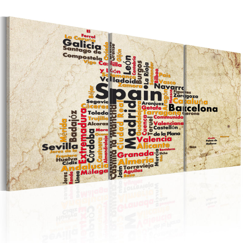 Glezna - Spain_ text map in colors of national flag Home Trends