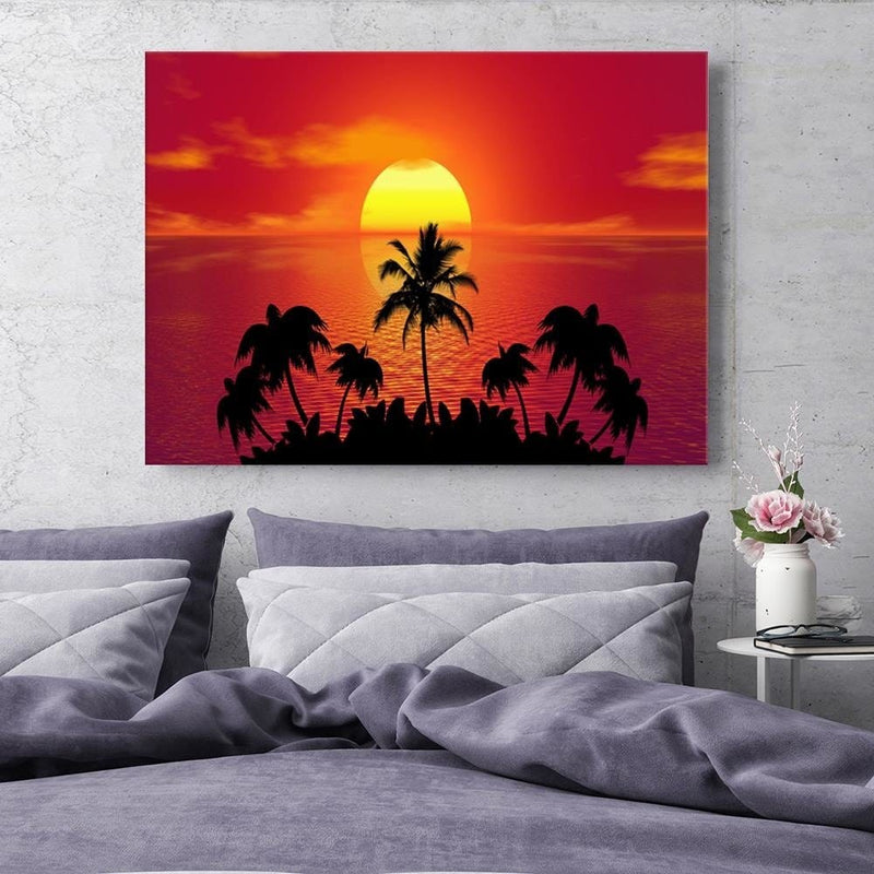 Kanva - Sunset And Palm Trees 2  Home Trends DECO