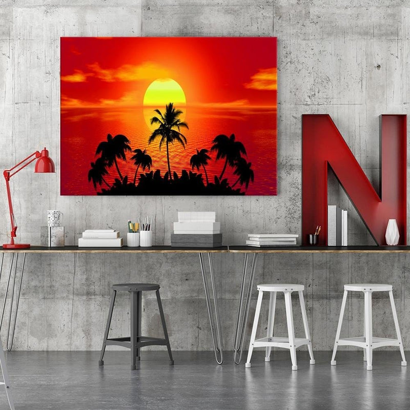 Kanva - Sunset With Palm Trees 4  Home Trends DECO