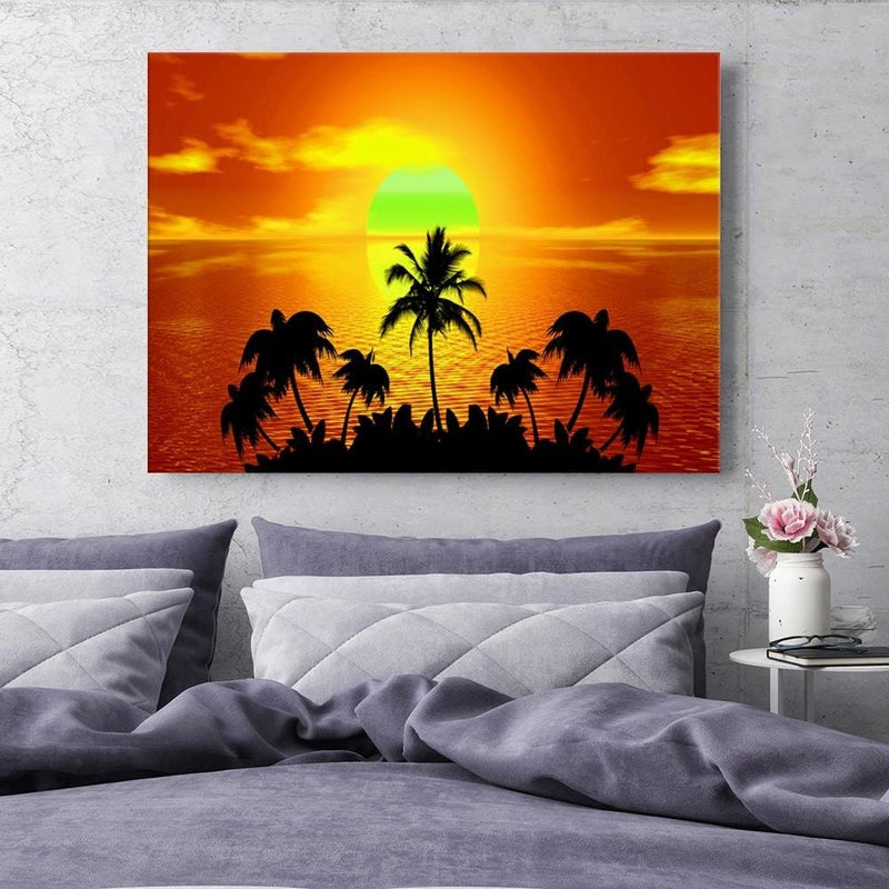 Kanva - Sunset With Palm Trees  Home Trends DECO