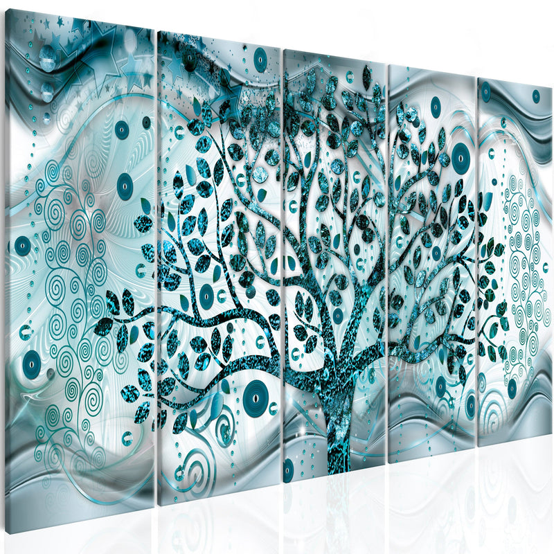 Glezna - Tree and Waves (5 Parts) Blue Home Trends