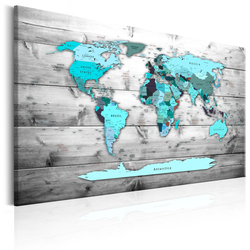 Glezna - World Map_ Blue World Home Trends