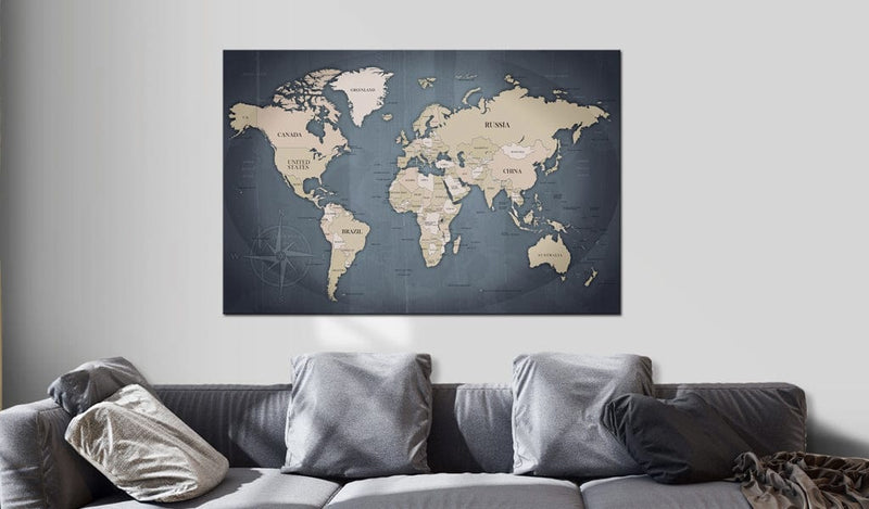 Glezna - World Map_ Shades of Grey Home Trends